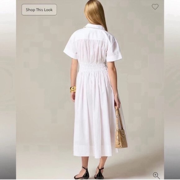 J. Crew Elena shirt-dress in cotton poplin, white size 8 - Picture 2 of 8